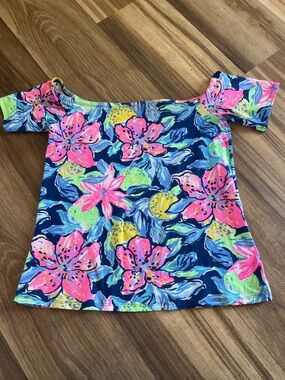 Lilly Pulitzer Keira Off Shoulder Floral Top Size Med